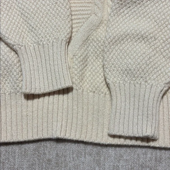 Vintage Courreges Paris Wool and Silk sweater Large 12/14 Cream made in France - Picture 3 of 5